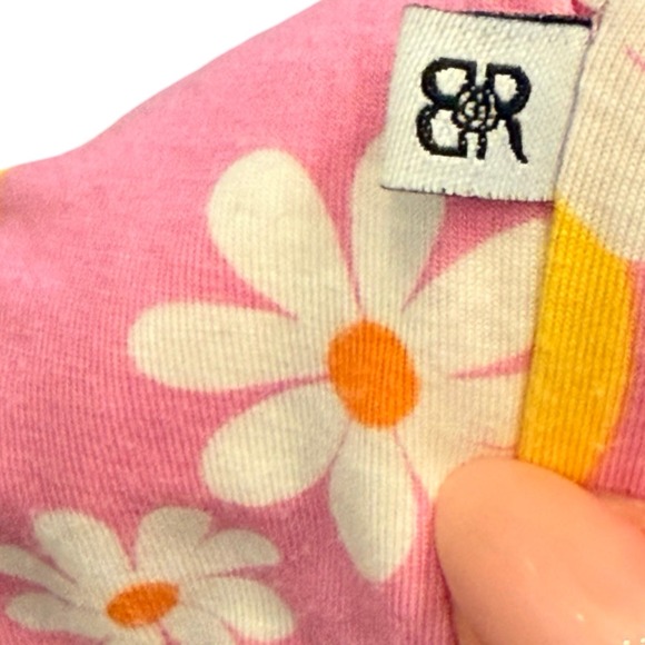 Bums & Roses Reversible Hoodie Jacket Girls 7/8 Pink Checkered Floral - Picture 7 of 10